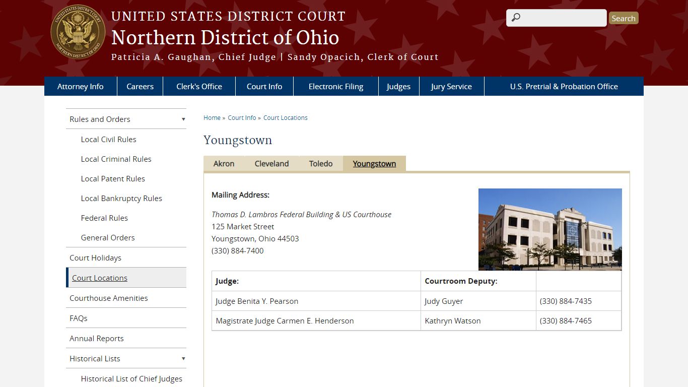 Youngstown | Northern District of Ohio | United States ...
